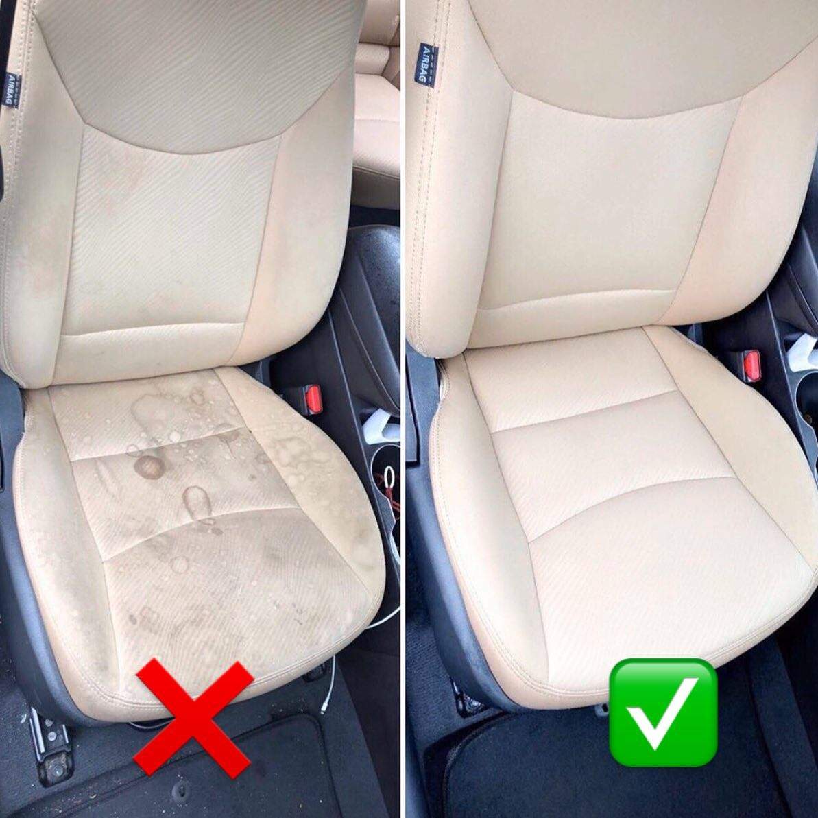 Πριν και μετά τον βιολογικό καθαρισμό αυτοκινήτου - Εντυπωσιακά αποτελέσματα στο σαλόνι